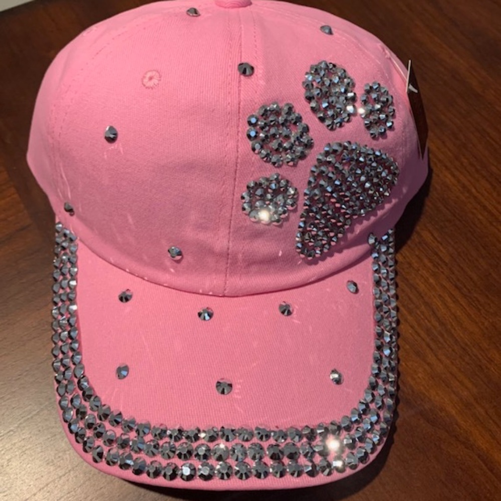 Pink or Black Dog Paw Hat (Bling)